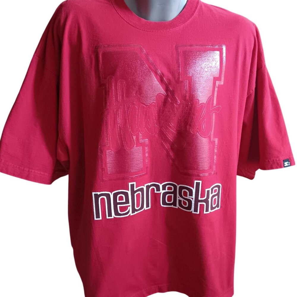 XXL T-shirt True Vintage Nebraska Huskers Big Red Team Starter All Cotton 1990's